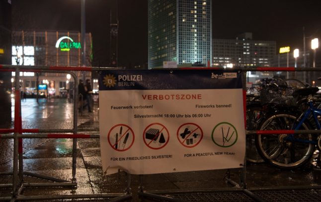 Firework-free zone in Berlin Alexanderplatz