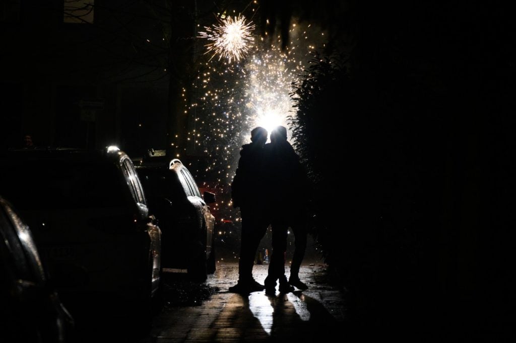 fireworks in Hamburg on new year's eve