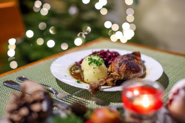 A traditional German Christmas dinner