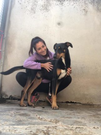 Chiara with her rescue dog Teo. 