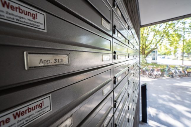 Letter boxes in Frankfurt. 