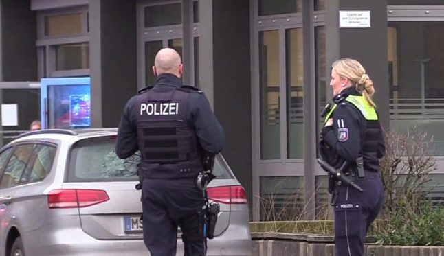 Police in Münster after the incident.