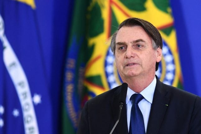 Brazilian President Jair Bolsonaro at a press conference