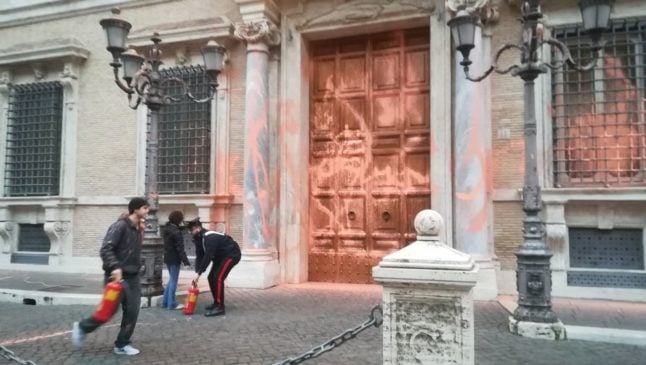 Italian climate activists face trial for throwing paint at Senate