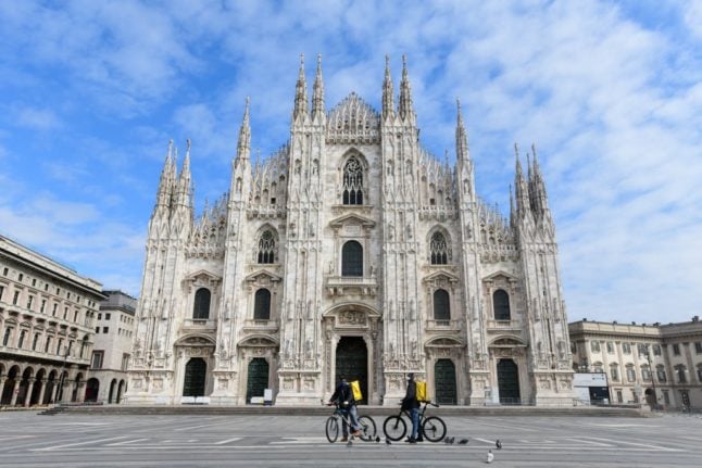 Glovo riders in Milan