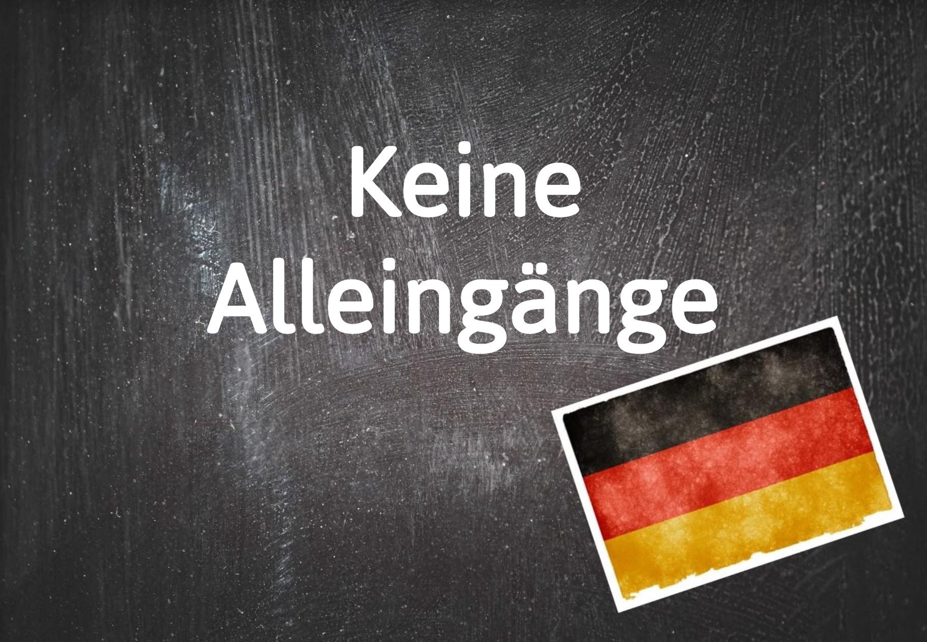 German phrase of the day: no going it alone