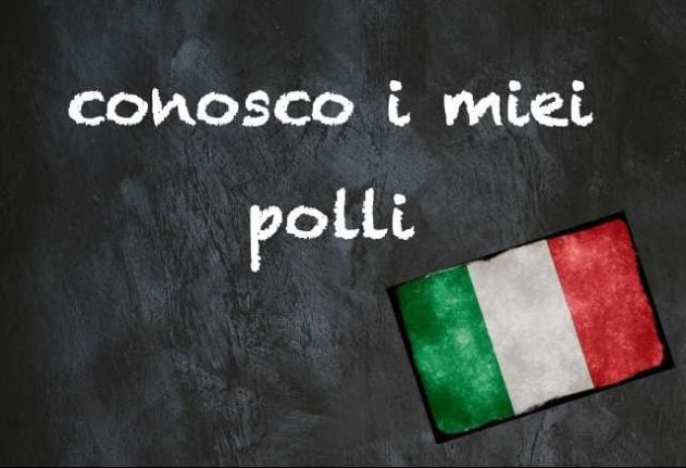 Italian expression of the day conosco i miei polli
