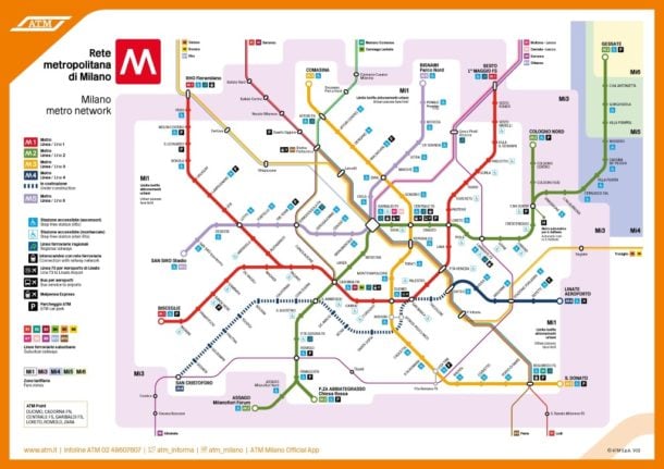 Milan metro lines