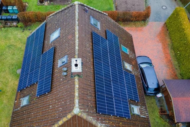 Solar panels on a German house