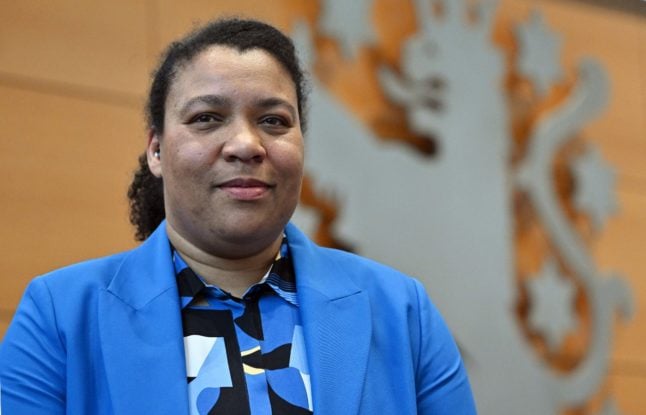 Former policewoman Doreen Denstädt became the first black minister in ex-communist east Germany on Wednesday.