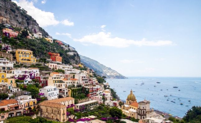 A view of Amalfi, a terraced seaside village in Campania, Italy
