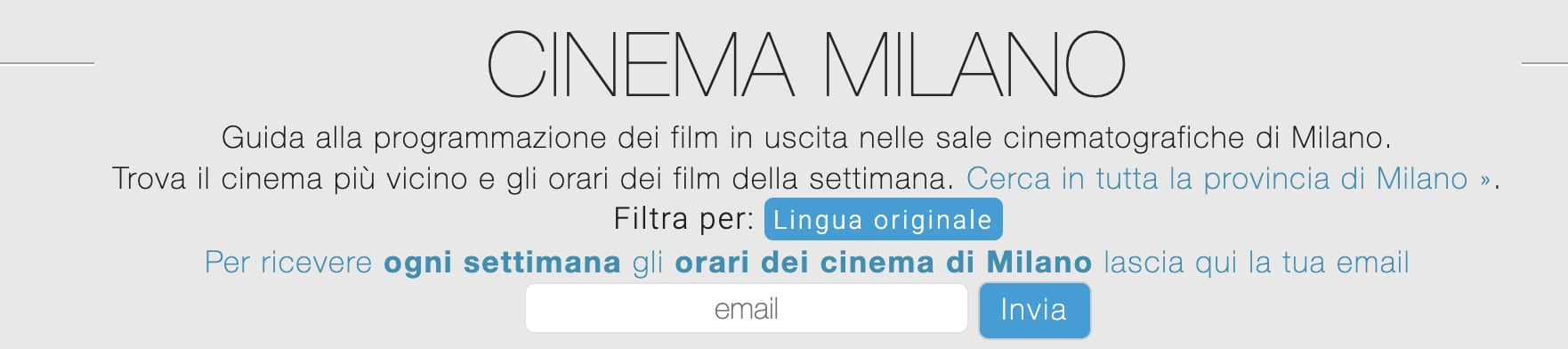 MyMovies website, Italy