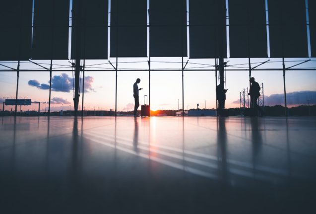 Pictured is an airport terminal.