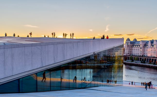 Pictured is Oslo Opera House.