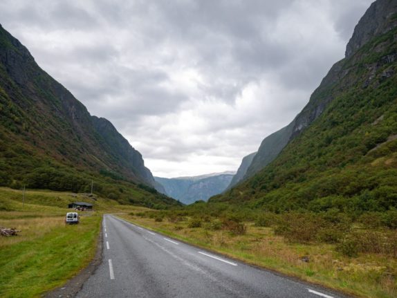 Pictured is a road in Norway.