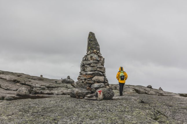 Pictured is a hiker in Norway.