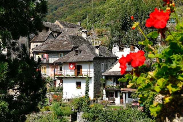 Lavertezzo in Ticino, Switzerland, where Swiss Italian is spoken.