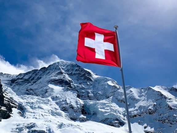 The Swiss flag.