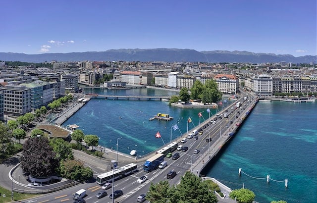 A view of the Swiss city of Geneva