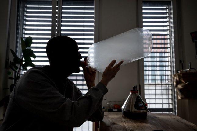 Paul smokes at home cannabis with a vaporizer during a two-year pilot for the legal sale of recreational cannabis in Basel, on March 7th, 2023. 