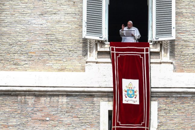 Pope Francis addressing the crowd