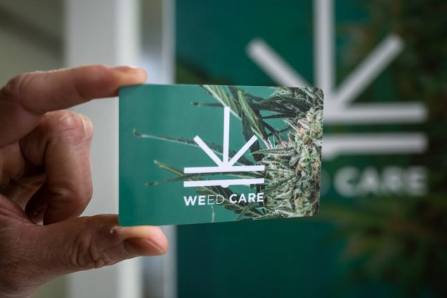 This picture taken on March 7th, 2023 shows the ID card used by buyers during a two-year pilot for the legal sale of recreational cannabis in Basel. - Switzerland