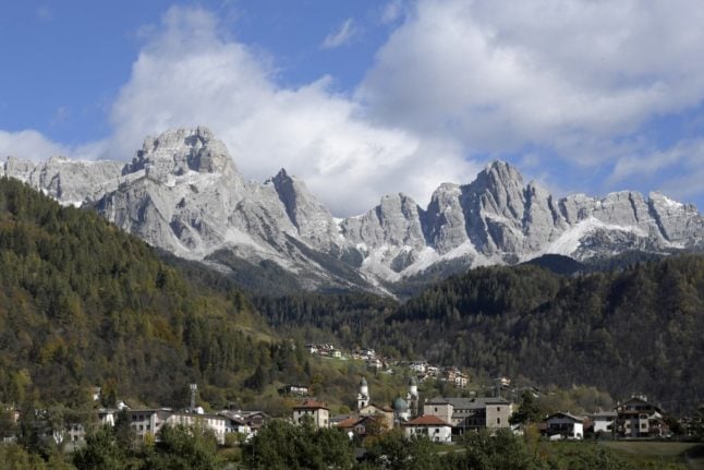 The Dolomites mountain range, a UNESCO World Heritage Site, are popular summer tourist destination.