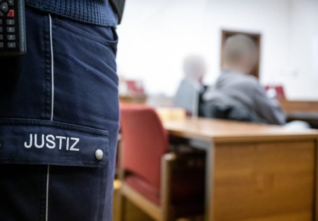 A suspect in court in Beckum, North Rhine-Westphalia