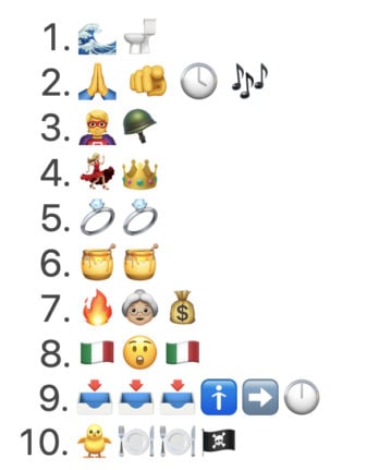 an emoji quiz of abba songs