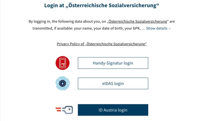 id austria statt handy signatur