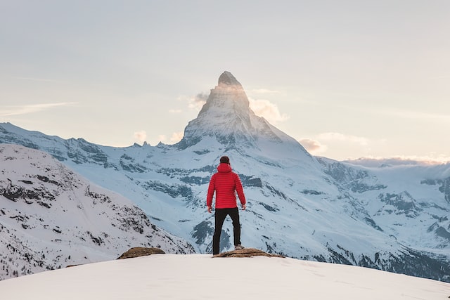 Climbing the mountains in Zermatt, Switzerland.