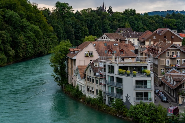 A view of Bern and the river. 