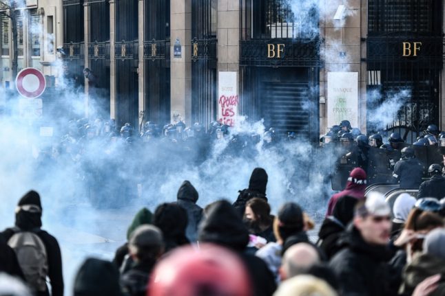 Clash between police and demonstrators in France
