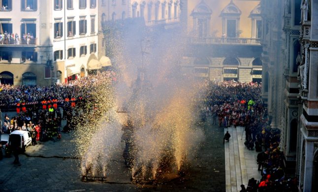 Traditional 'cart explosion' in Florence