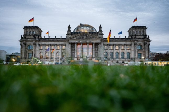 The Reichstag building, where the Bundestag is located.