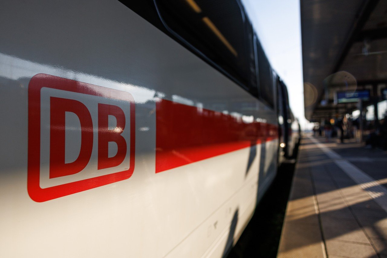 A Deutsche Bahn ICE train in Nuremberg, Bavaria.