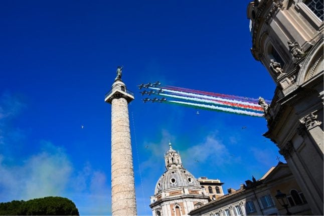 Flyover from Italy's Frecce Tricolori