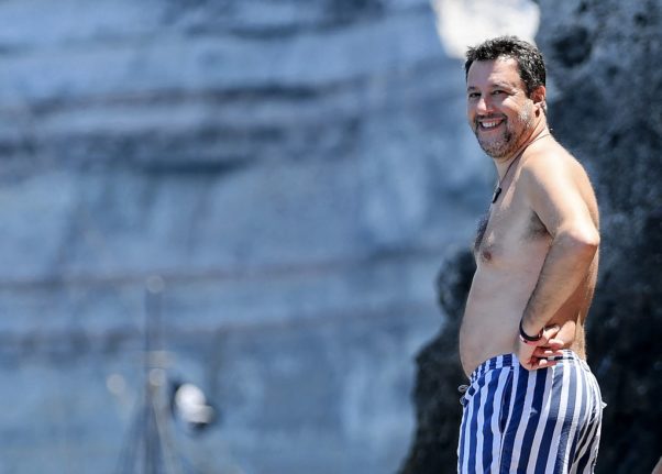 Matteo Salvini on holiday