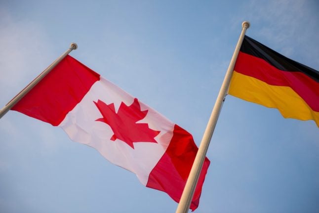 Canadian German flags