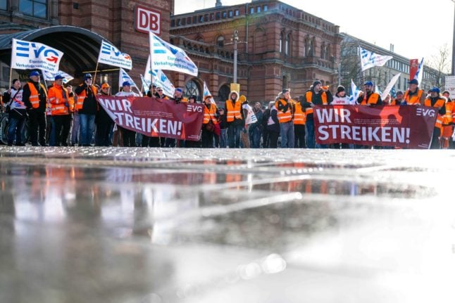 EVG rail union protest Bremen