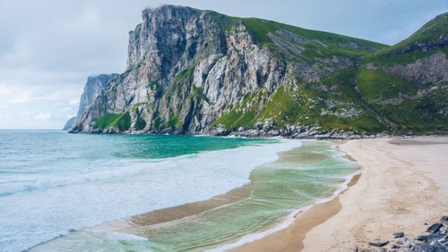 Pictured is a Norwegian beach.