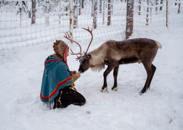 Pictured is a Sami reindeer herder.