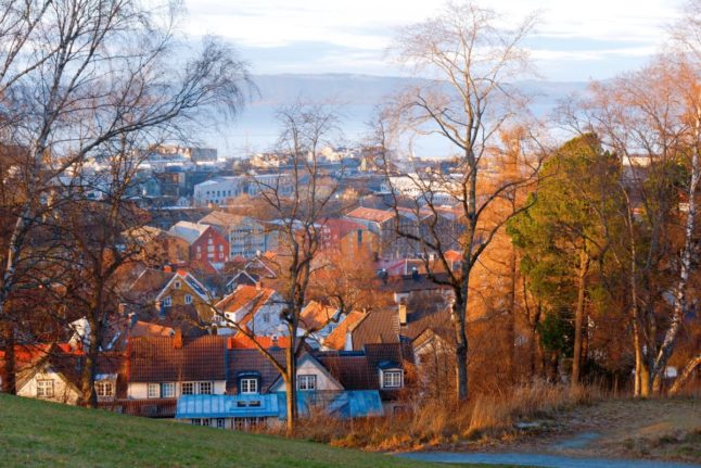 Pictured is a view of Trondheim.