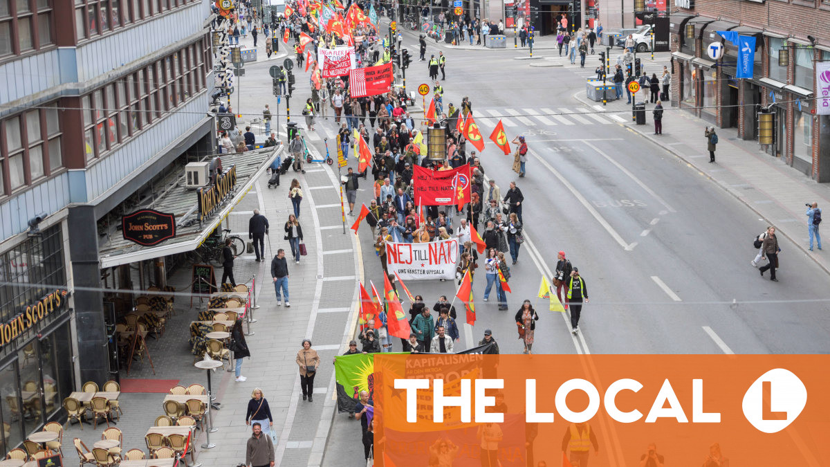 Hundreds march in Stockholm against Nato and Sweden's new antiterror