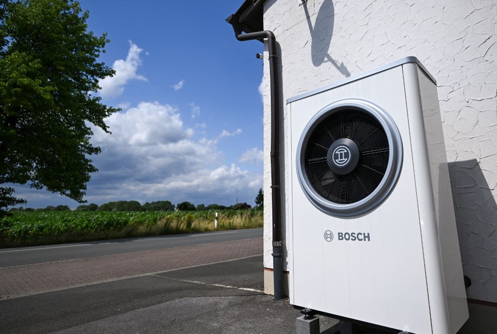 A heat pump at a house in Germany.  