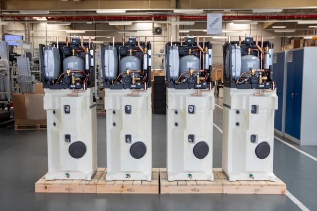 Heat pumps at the Bosch Home Comfort Group factory in Eibelshausen, western Germany, on June 21,st 2023. 