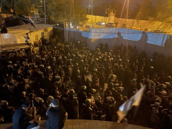 Swedish diplomatic staff ‘safe’ after protesters torch embassy in Baghdad