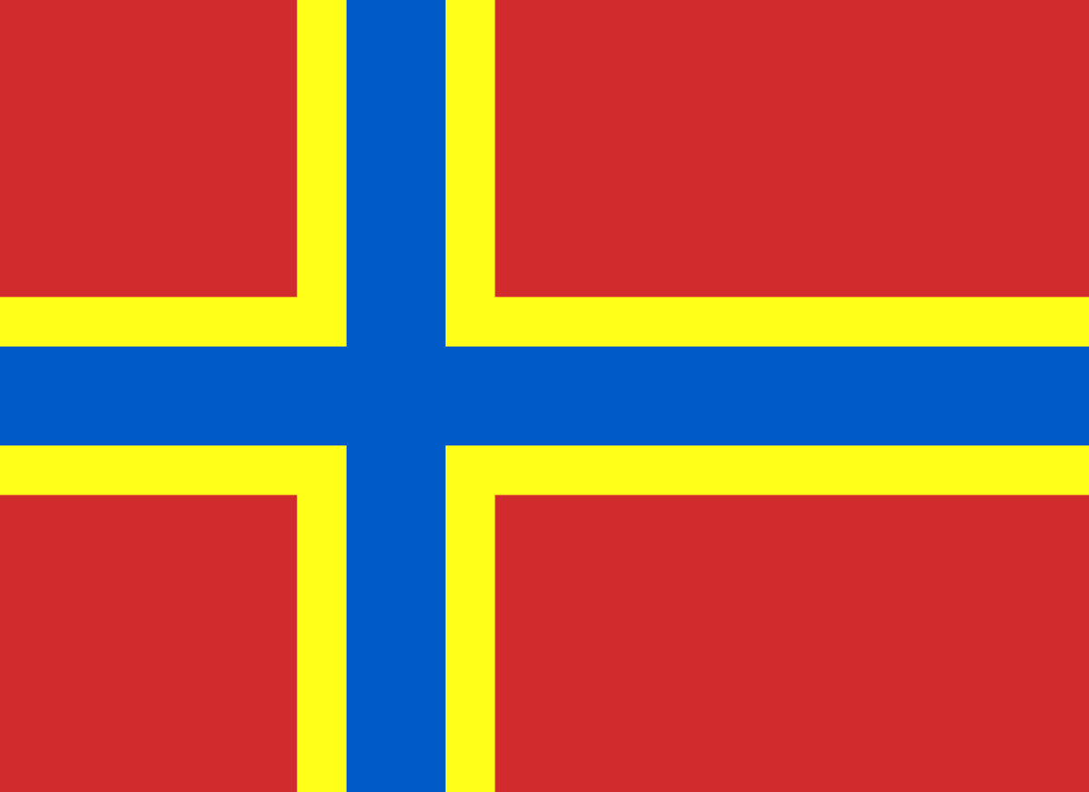 Pictured is the Flag of Orkney.