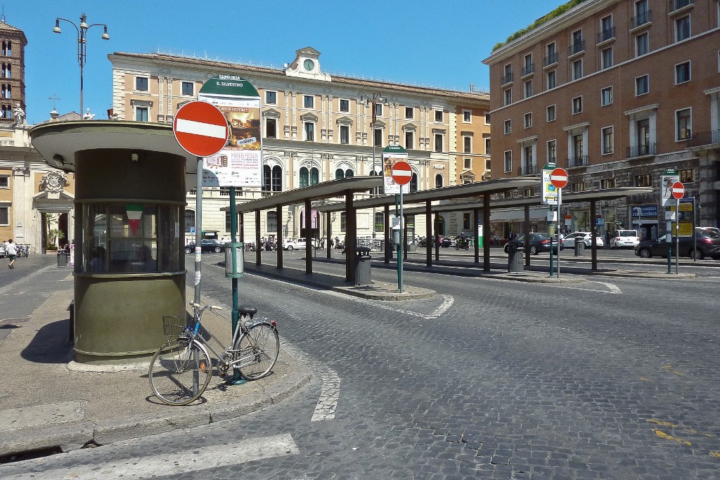 Deserted bus station in Rome