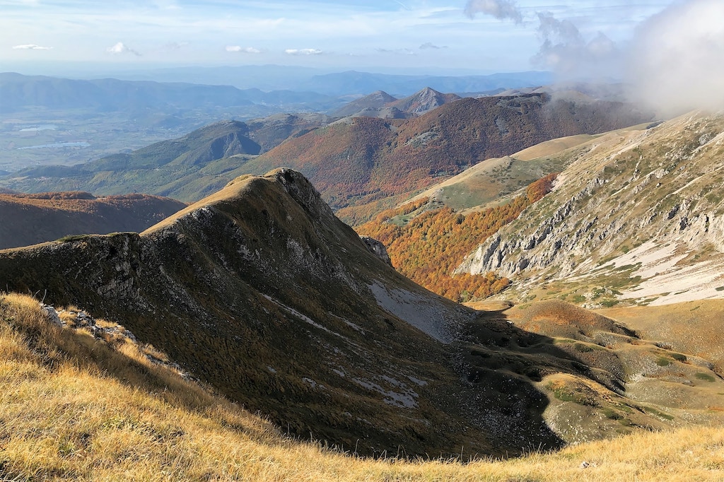 An autumn landscape in the mountains of Rieti.